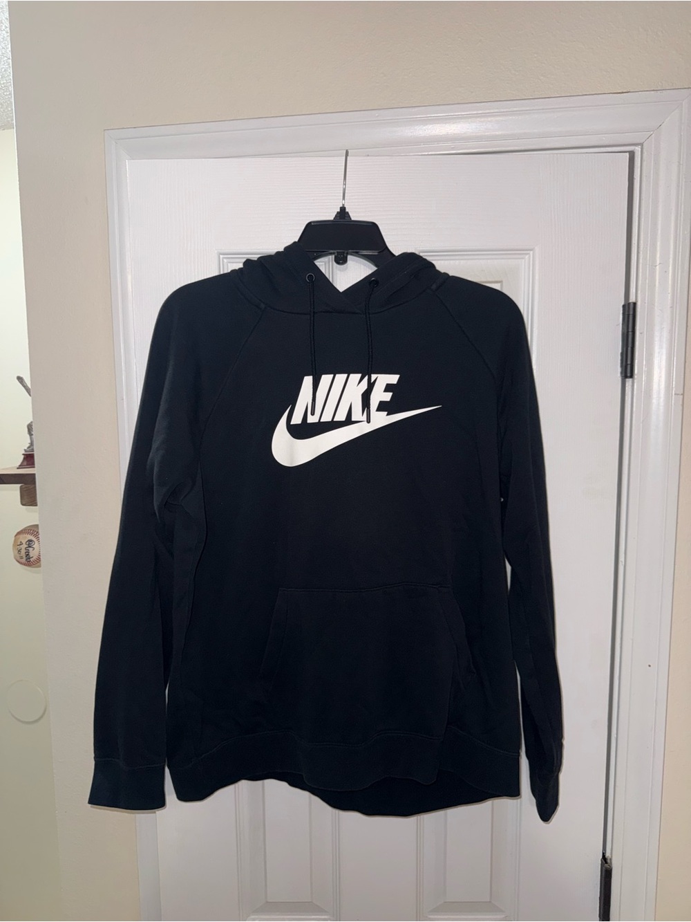 Nike Black Hoodie with White Swoosh Logo